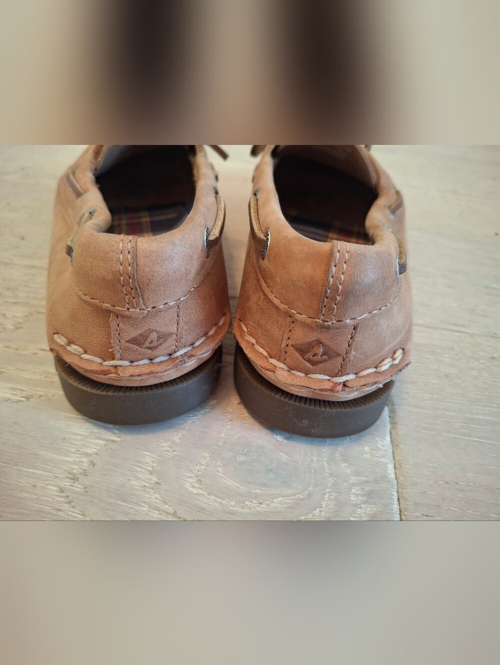 Womens Sperry Tan Leather Boat Shoes - Picture 4 of 6